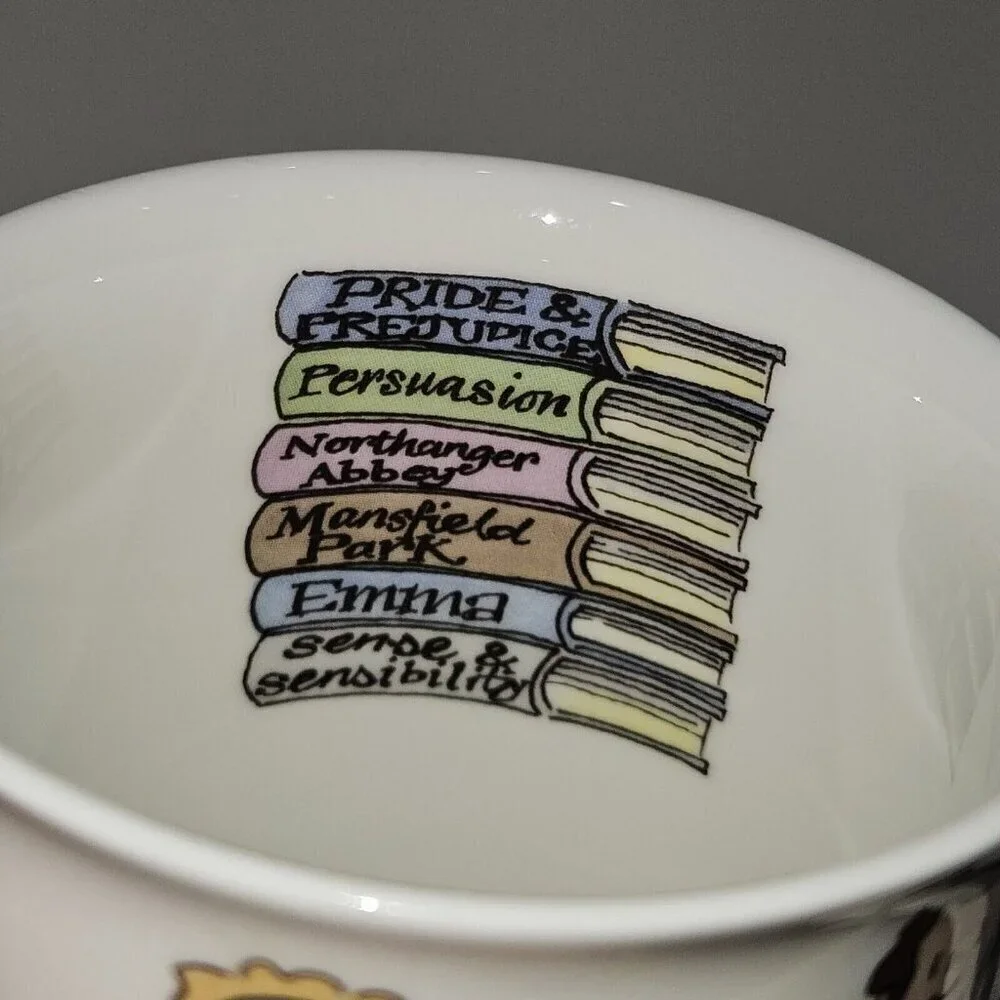 Jane Austen Book Characters Mug Coffee Cup Alison Gardiner Fine Bone China Darcy
